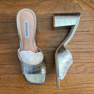 Steve Madden Silver Heeled Sandals